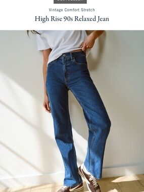 Abercrombie & Fitch High-Rise 90s Relaxed Jeans - Dark Blue Wash